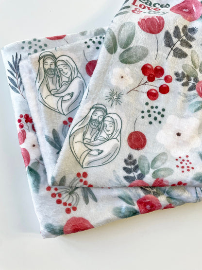 Joy to the World Velveteen Plush Blanket