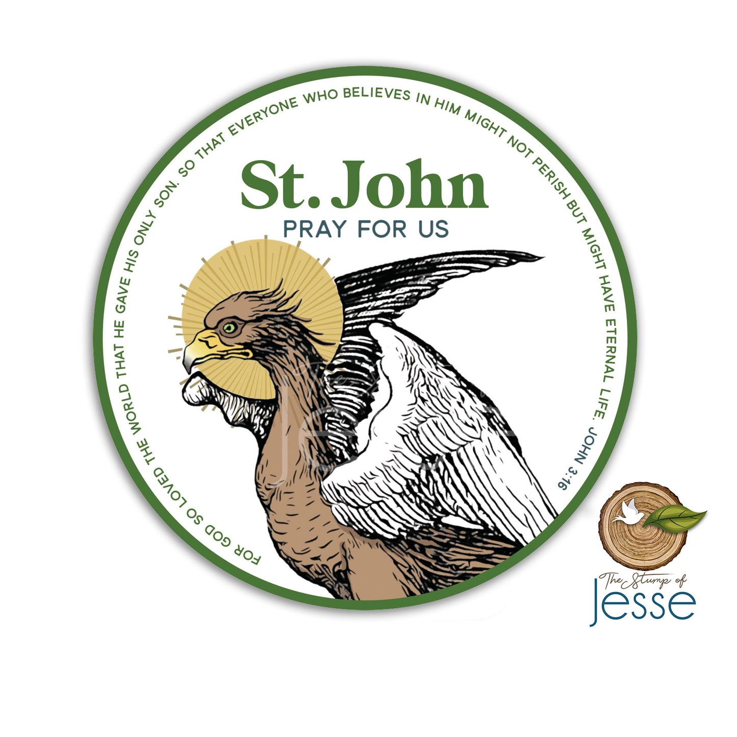 St. John Apostle & Evangelist Symbol Waterproof Sticker