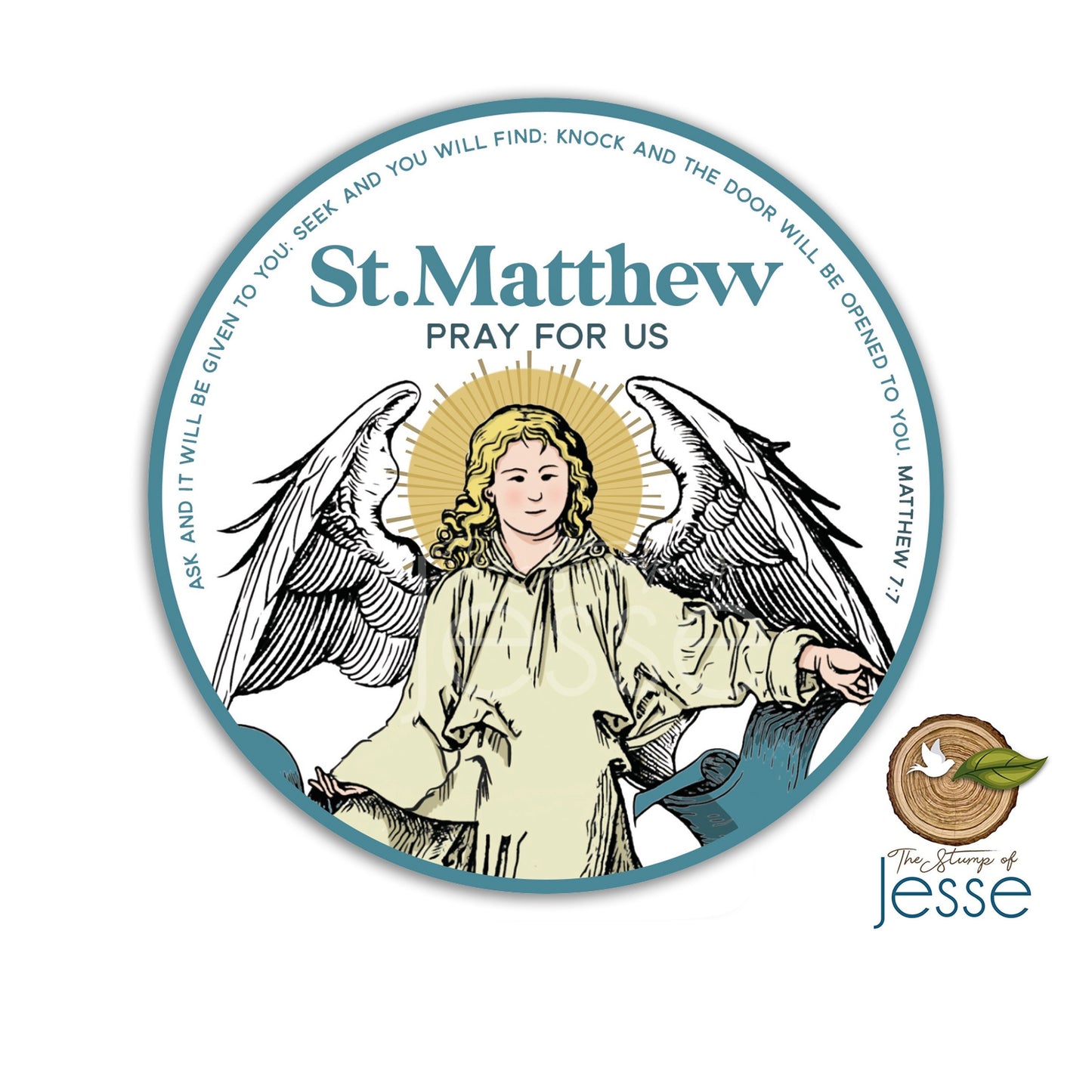 St. Matthew Apostle and Evangelist Symbol Waterproof Sticker