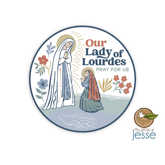 Our Lady of Lourdes Waterproof Sticker