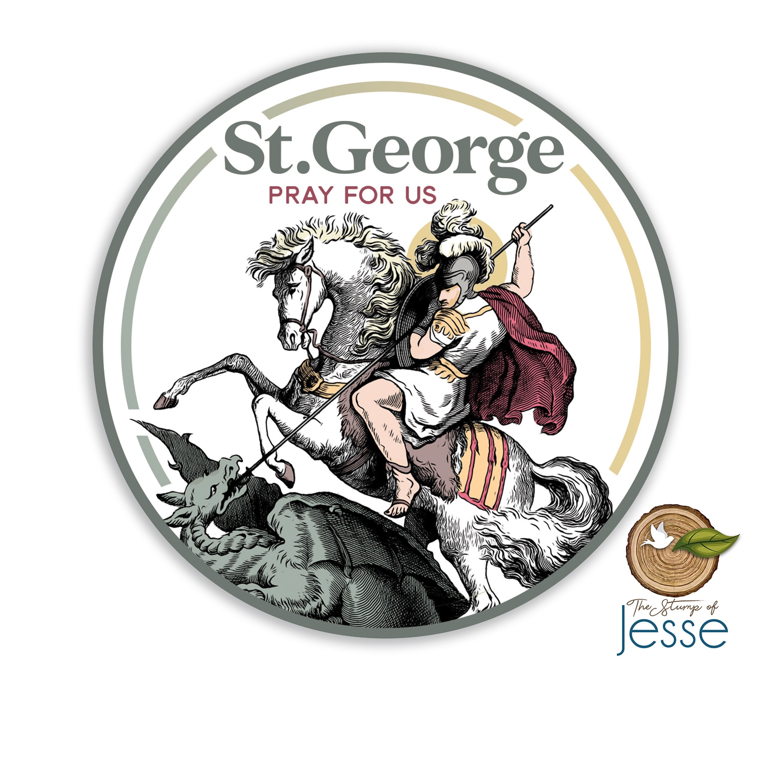 St. George Waterproof Sticker – The Stump of Jesse