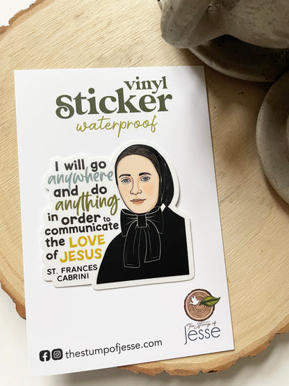 St. Frances Cabrini Waterproof Sticker