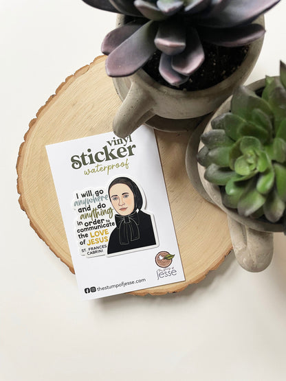 St. Frances Cabrini Waterproof Sticker