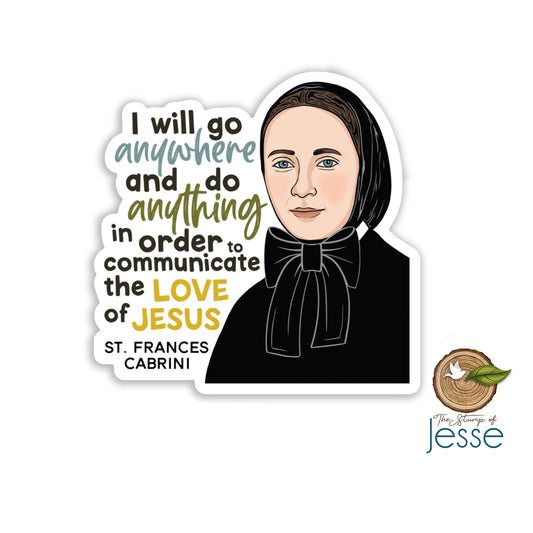 St. Frances Cabrini Waterproof Sticker