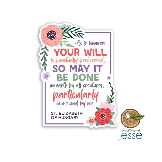 St. Elizabeth of Hungary Waterproof Sticker