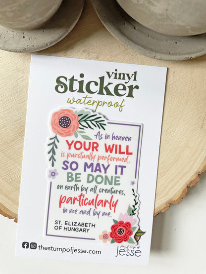 St. Elizabeth of Hungary Waterproof Sticker