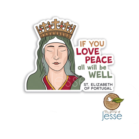 St. Elizabeth of Portugal Waterproof Sticker