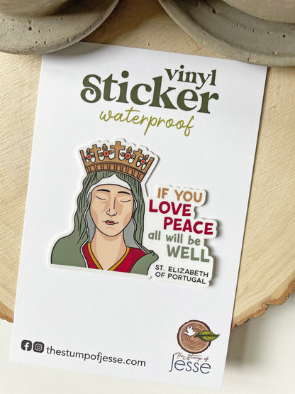 St. Elizabeth of Portugal Waterproof Sticker