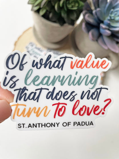 St. Anthony of Padua Waterproof Sticker