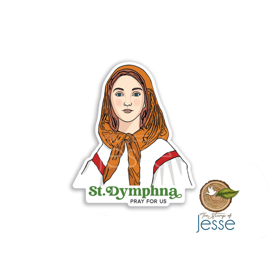 St. Dymphna Waterproof Sticker