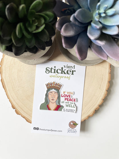 St. Elizabeth of Portugal Waterproof Sticker