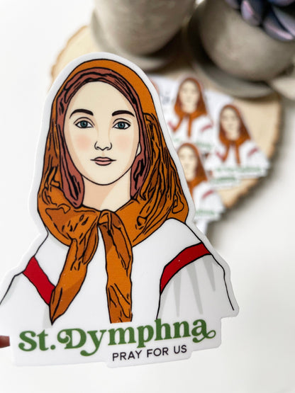St. Dymphna Waterproof Sticker