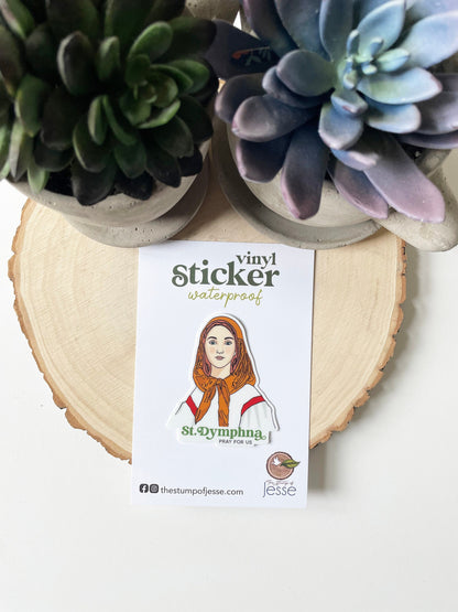 St. Dymphna Waterproof Sticker