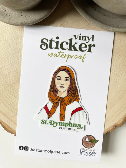 St. Dymphna Waterproof Sticker