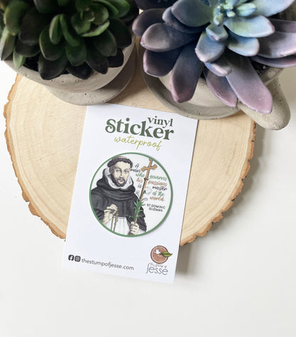 St. Dominic Guzman Waterproof Sticker
