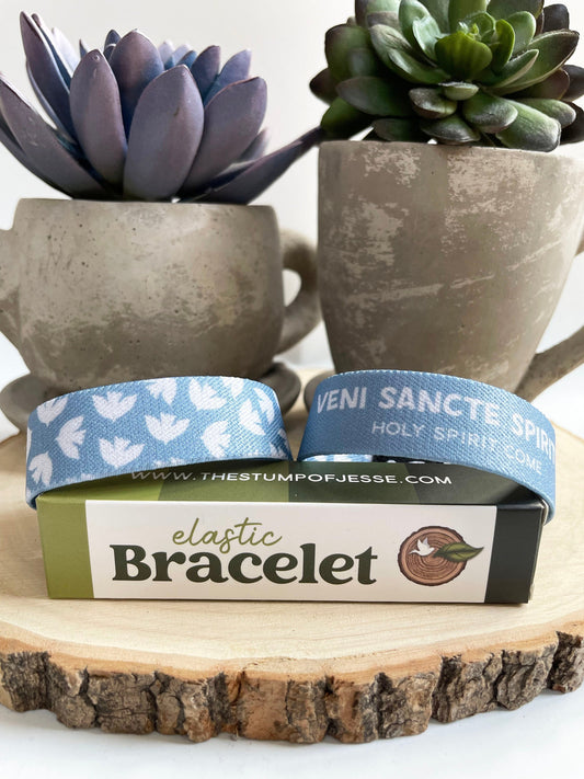 Veni Sancte Spiritus | Holy Spirit Come | Reversible Elastic Bracelet