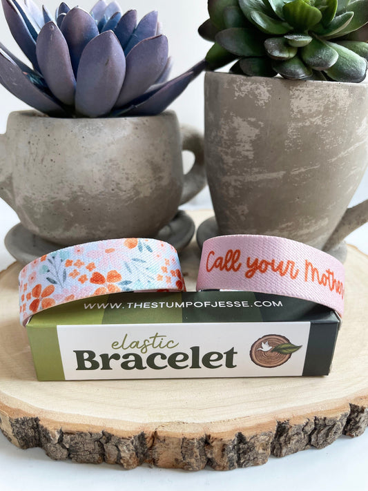 Call your Mother, Pray the Rosary| Reversible Elastic Bracelet