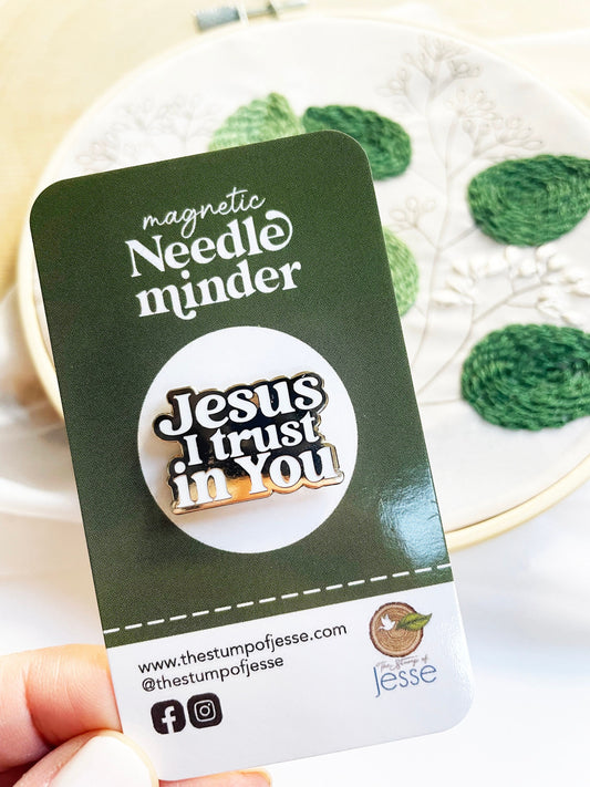 Jesus I trust in You Magnetic Needle Minder | Catholic gift | Mother's gift | Metallic magnetic pin