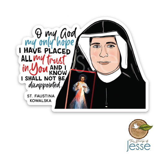 St. Faustina Kowalska Waterproof Sticker