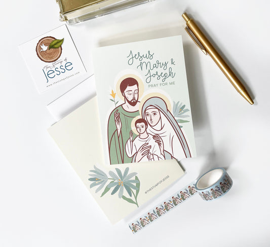 The Holy Family Greeting Card | Catholic greeting card | Catholic gift | Baptism | First Communion | Wedding | Sagrada Familia | JMJ