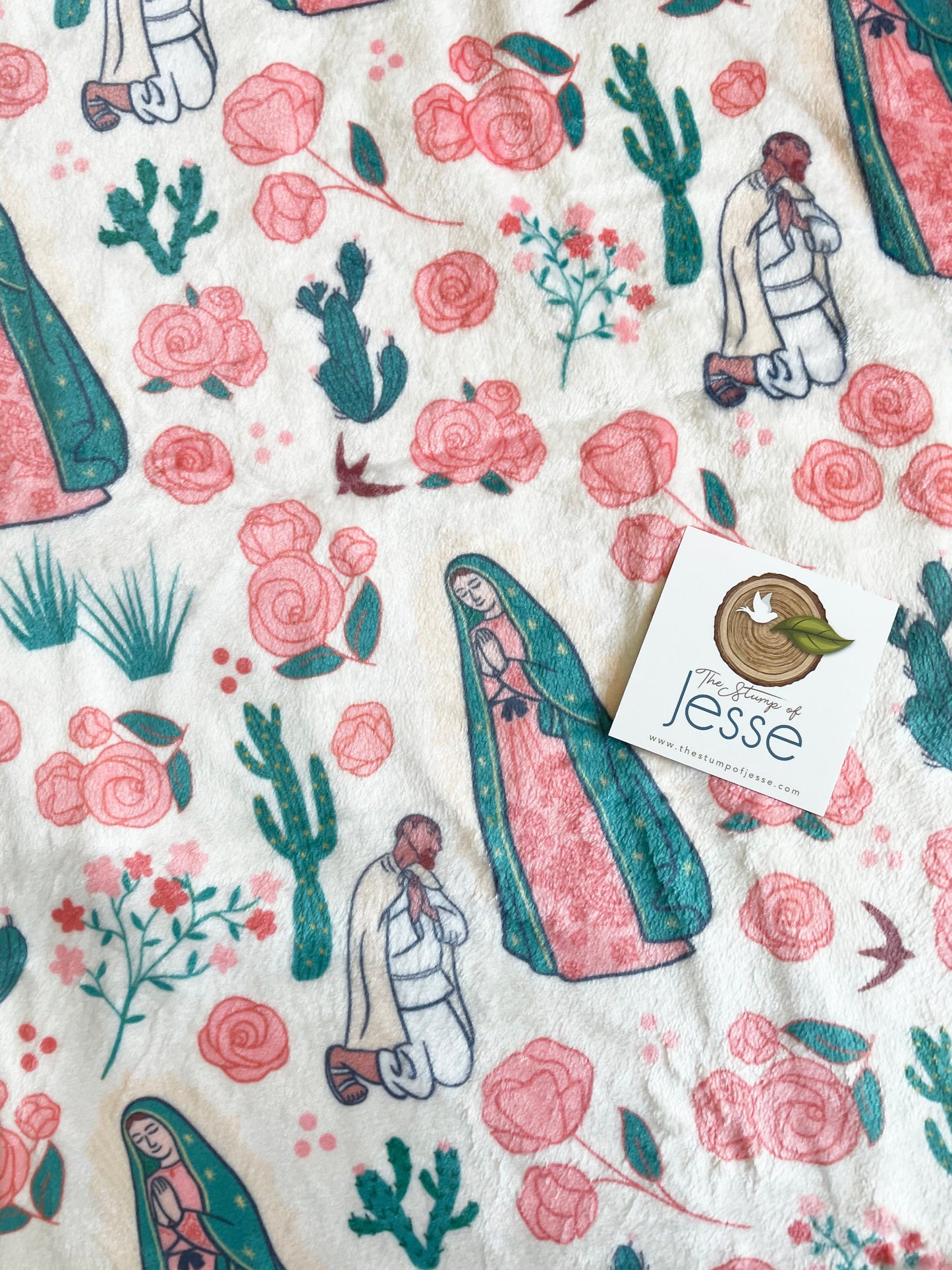 Our Lady of Guadalupe and St. Juan Diego Minky Blanket | Catholic Blanket | Catholic gift for baby girl | Baptism