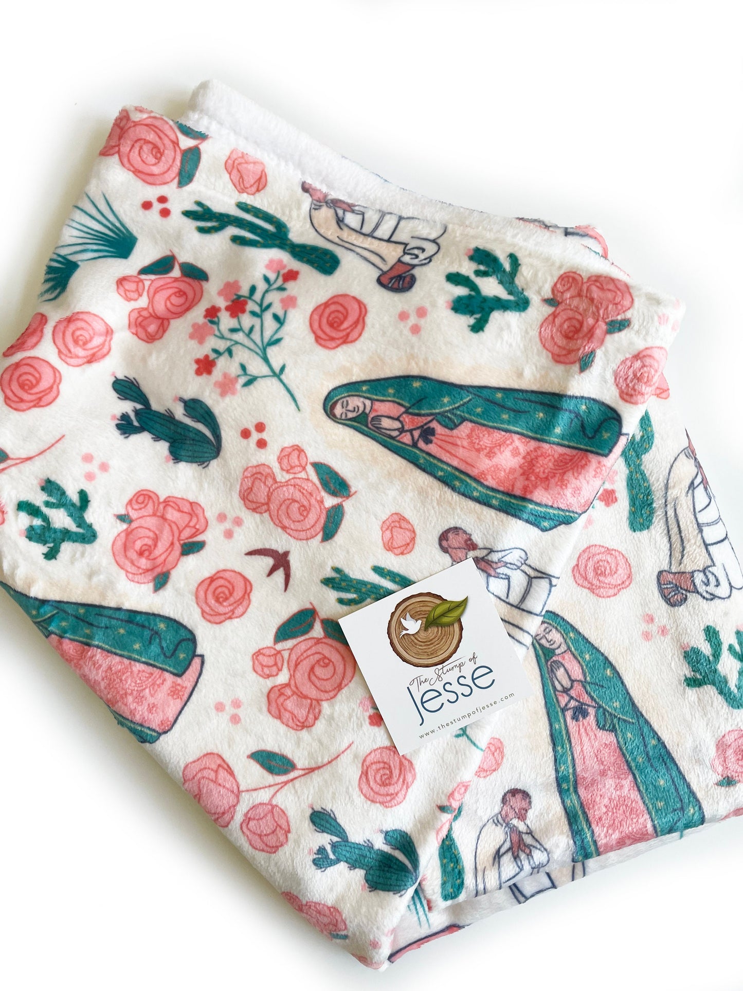Our Lady of Guadalupe and St. Juan Diego Minky Blanket | Catholic Blanket | Catholic gift for baby girl | Baptism