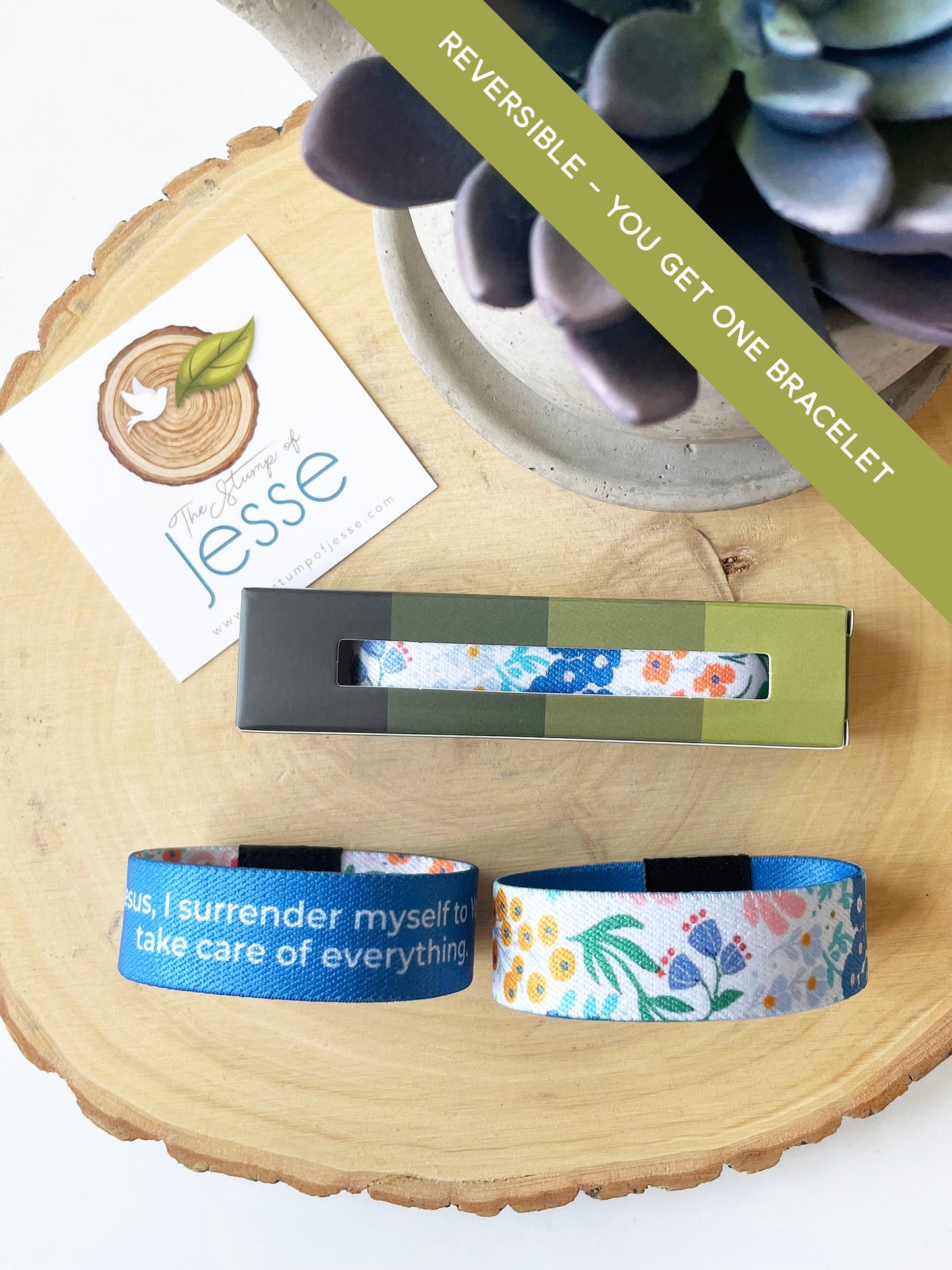 Jesus I surrender myself to You| Reversible Elastic Bracelet