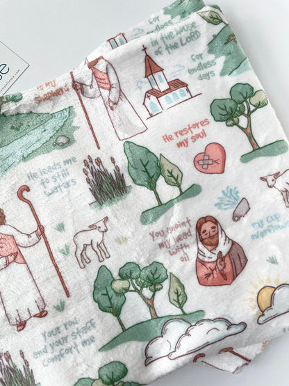 The Good Shepherd Velveteen  Blanket | Psalm 23