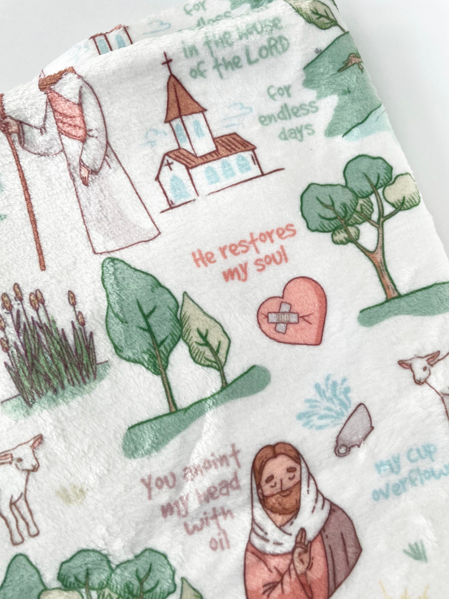 The Good Shepherd Velveteen  Blanket | Psalm 23
